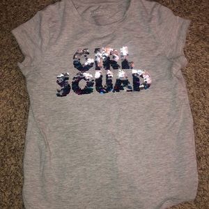 Grey girls squad sequins t-shirt